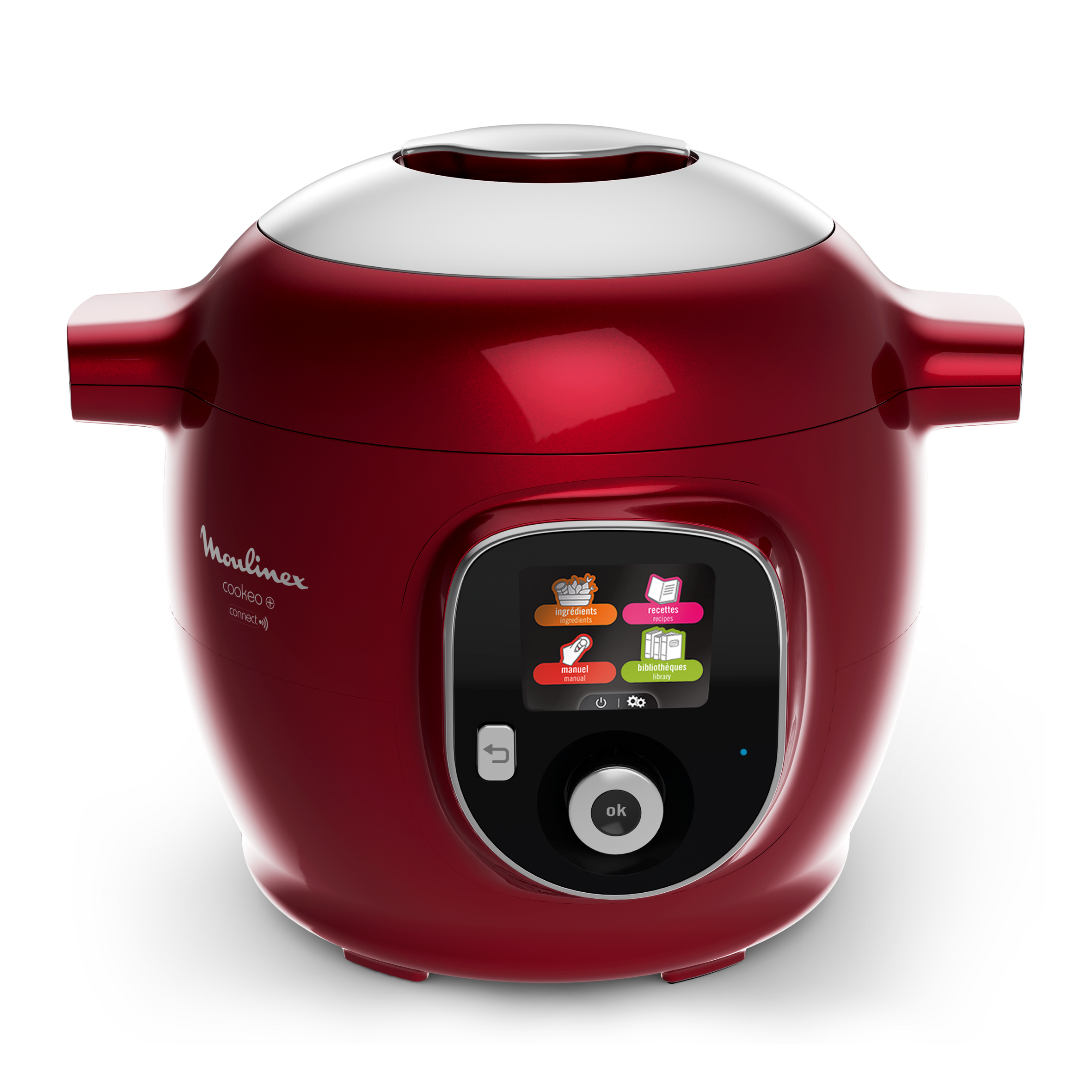 Cookeo+, Olla a presión eléctrica, 6L, 200 Recetas, Rojo