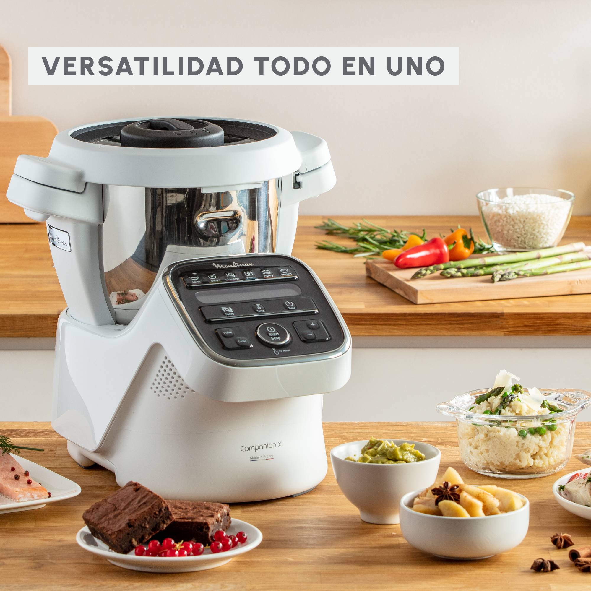 Companion XL, Robot de cocina, 12 programas automáticos, 3 L, 1500 W, 6 accesorios, Blanco