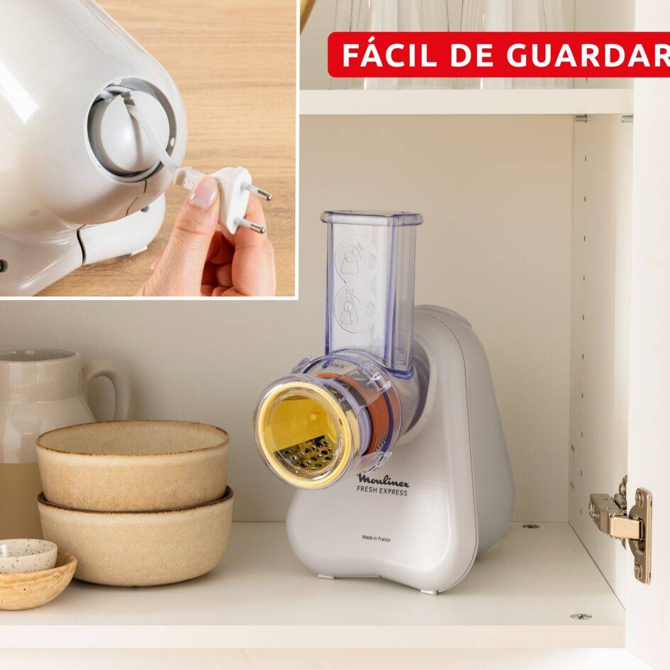 Fresh Express, Trituradora de verduras eléctrica, Sistema de extracción directa, Tritura-rebana-ralla, Gris claro