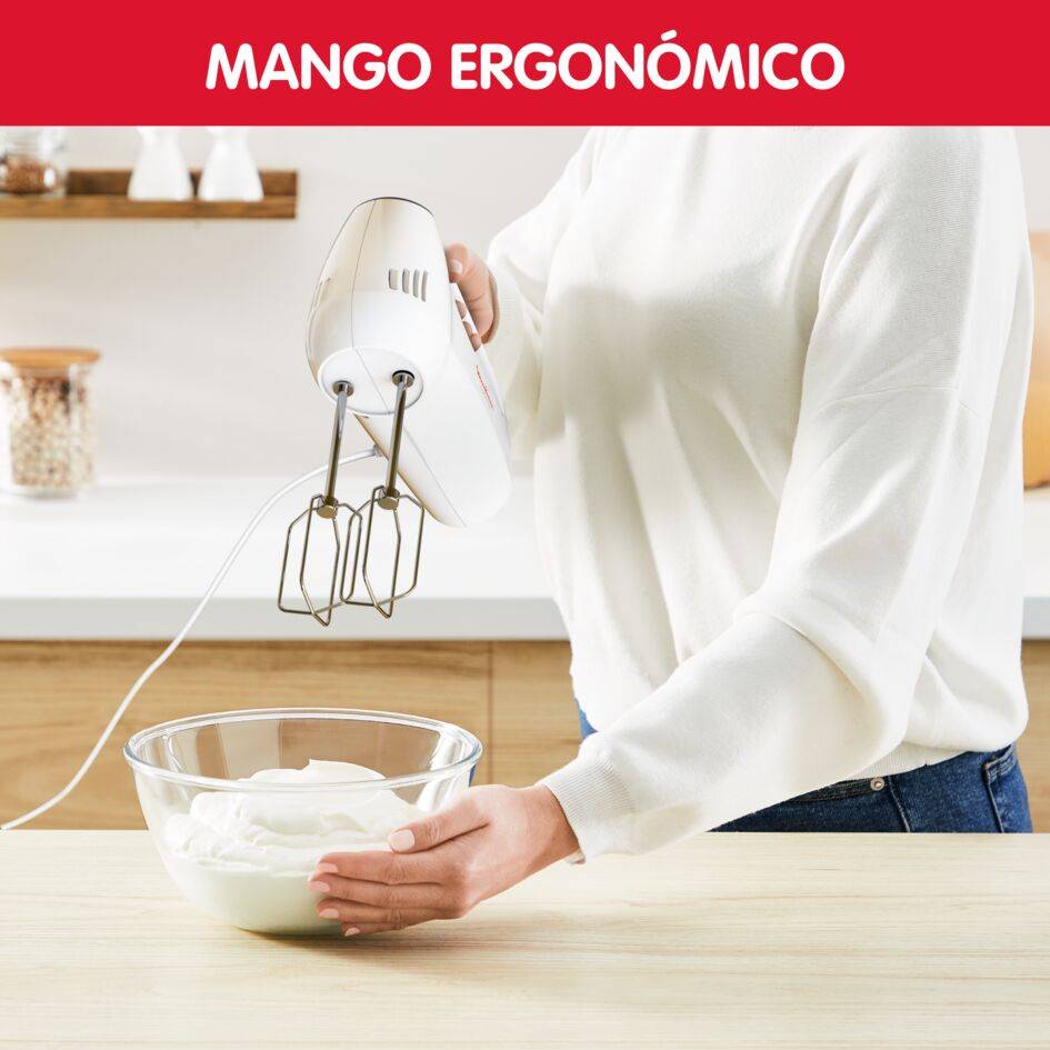 Quickmix, Batidora amasadora, 300 W, 5 velocidades, 2 ganchos de amasar y 2 varillas, Acero inoxidable