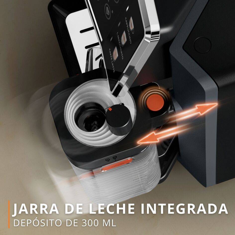 Sensation Milk, Cafetera Automática, 6 bebidas a Base de Café y Café con Leche, Tecnología Milk Maestro, Facil de Usar, Negro