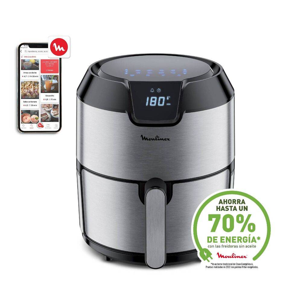 Easy Fry Deluxe, Freidora de aire, 4,2L, Digital, Inox