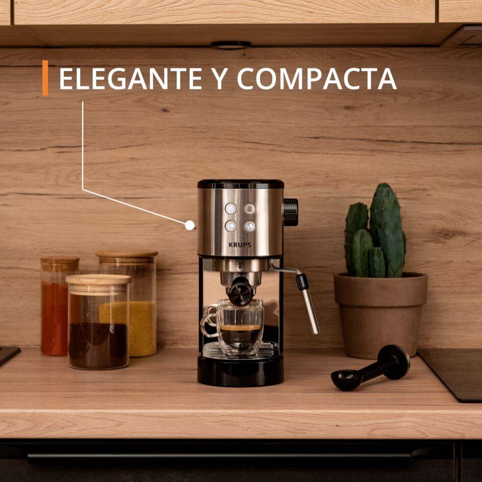 Virtuoso Essential, Cafetera espresso de bomba, 15 bares, Inox