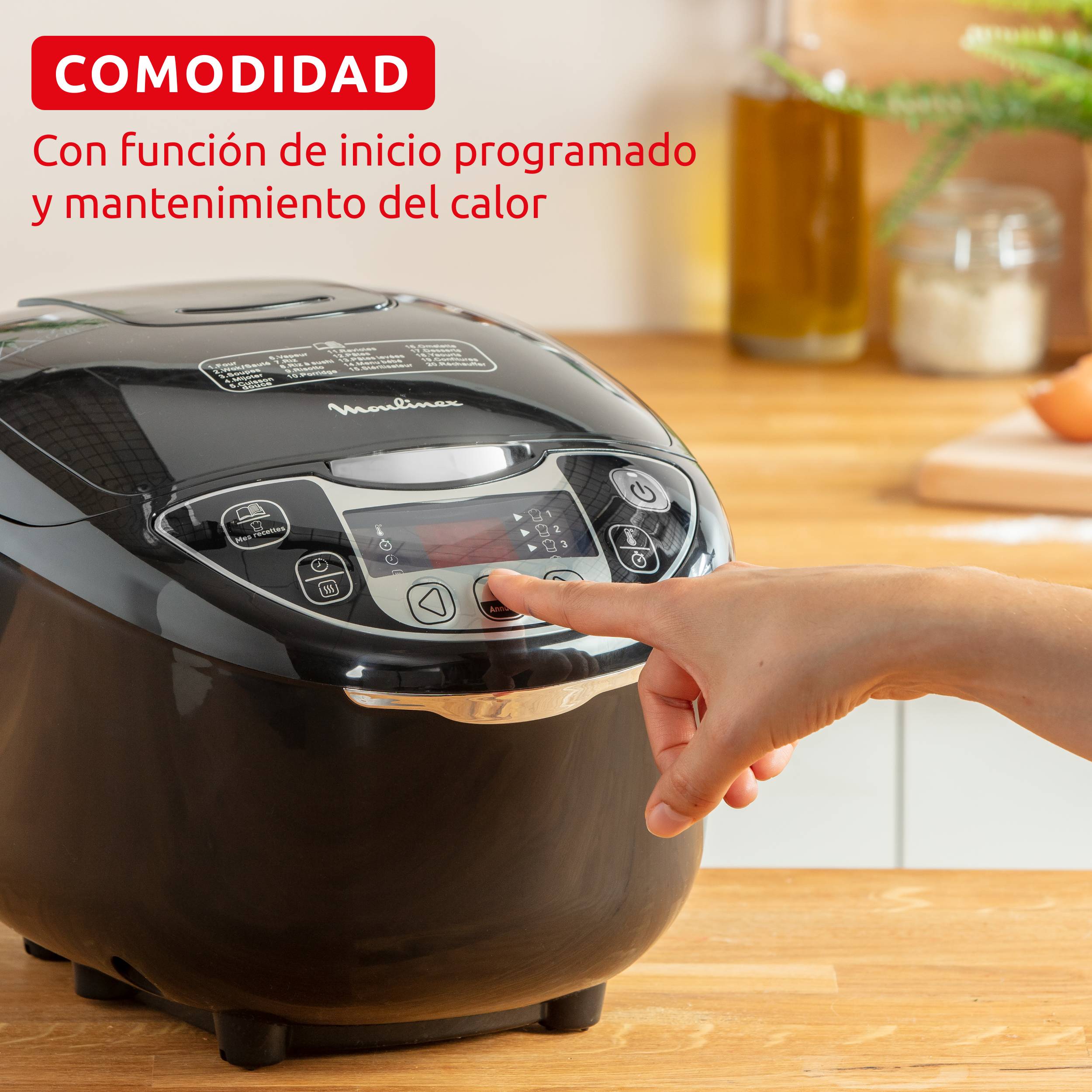 Fuzzy Logic, Olla multifunción, 5 L, 25 programas, Revestimiento antiadherente, Accesorios Incluidos