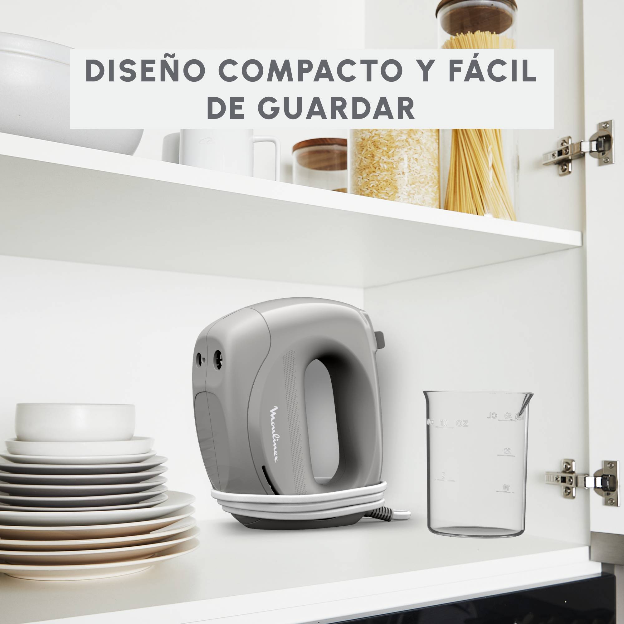 Easy Max, Batidora amasadora, 300 W, Compacta, Mezclas homogéneas, Preparación rápidas de salsas