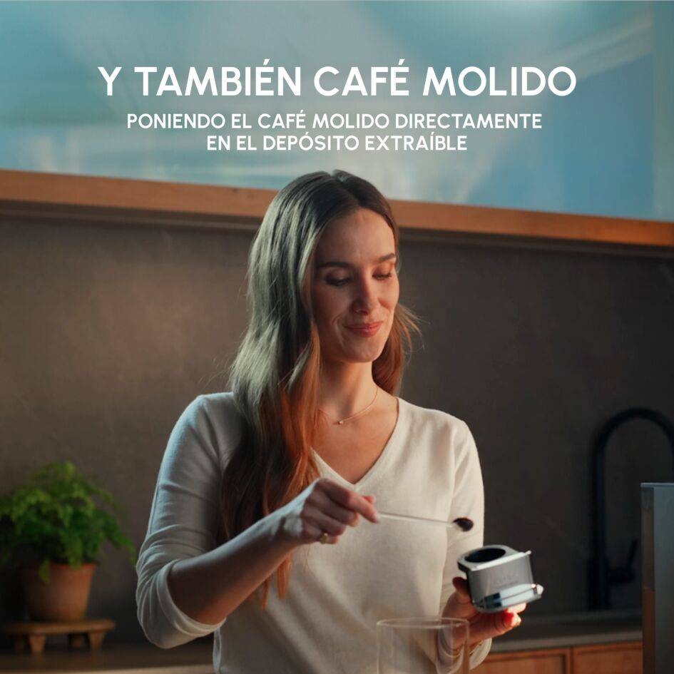 Coffee Crush, Cafetera Automática Compacta, Café en Grano y Molido, 15 Bares, 2 recetas, Pantalla táctil