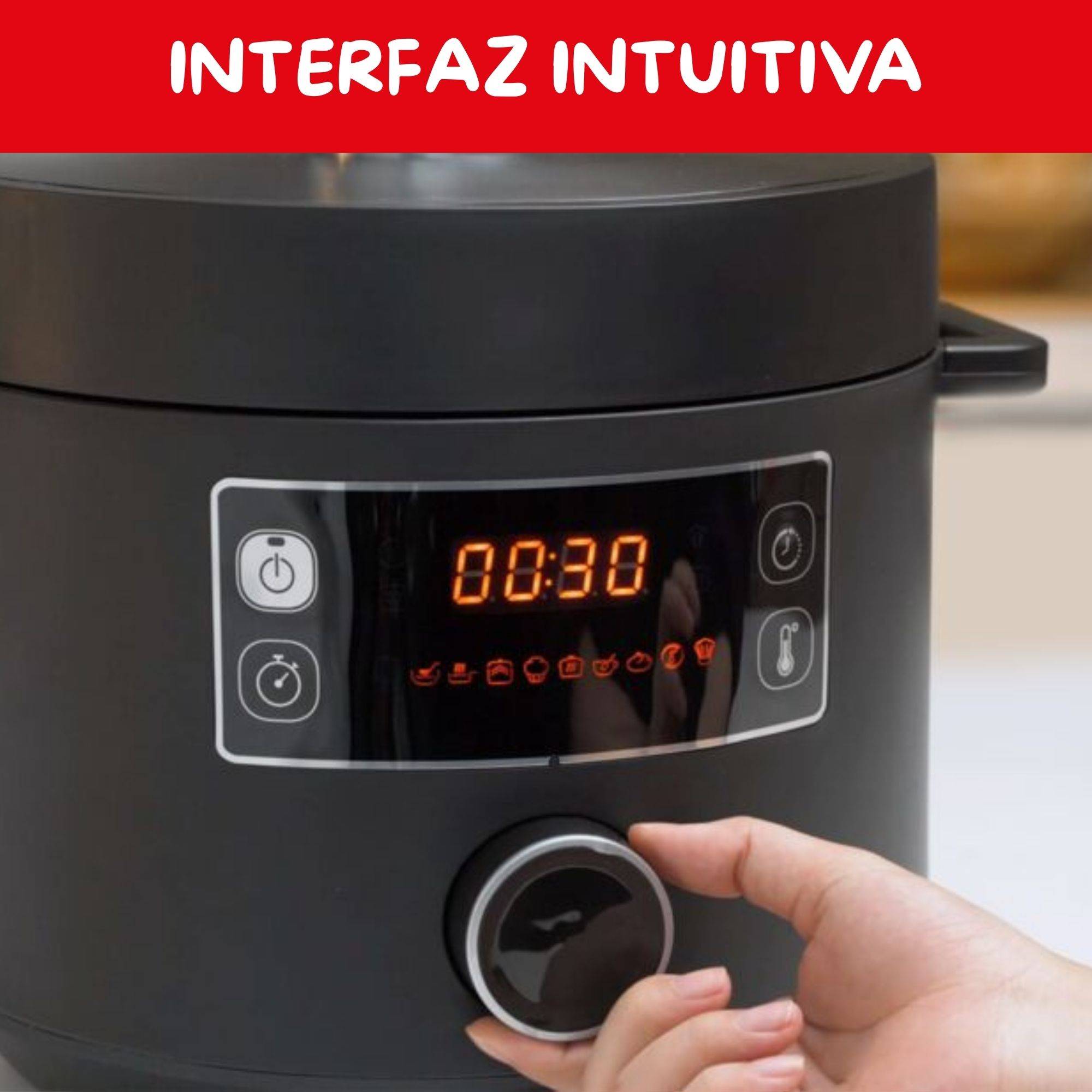 Turbo Cuisine , Olla Programable, 5 L, 10 Programas, Negra