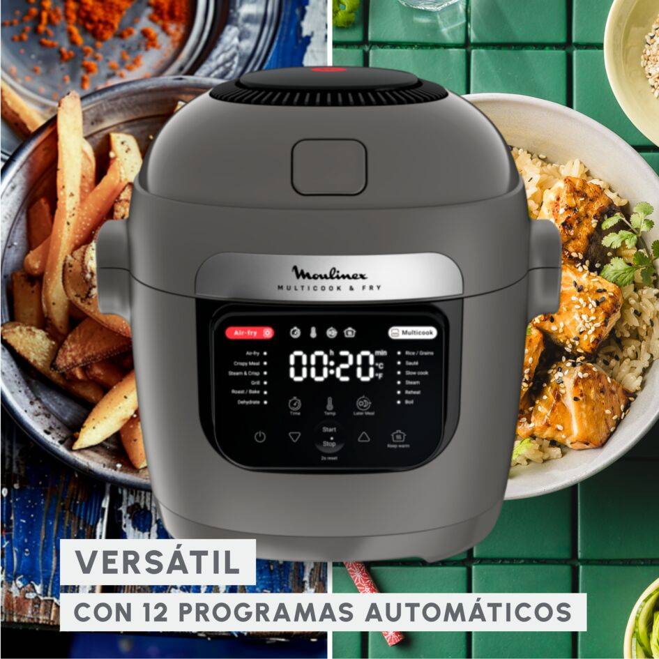 Multicook & Fry, Freidora de aire y robot de cocina, 12 programas automáticos, Resultados crujientes