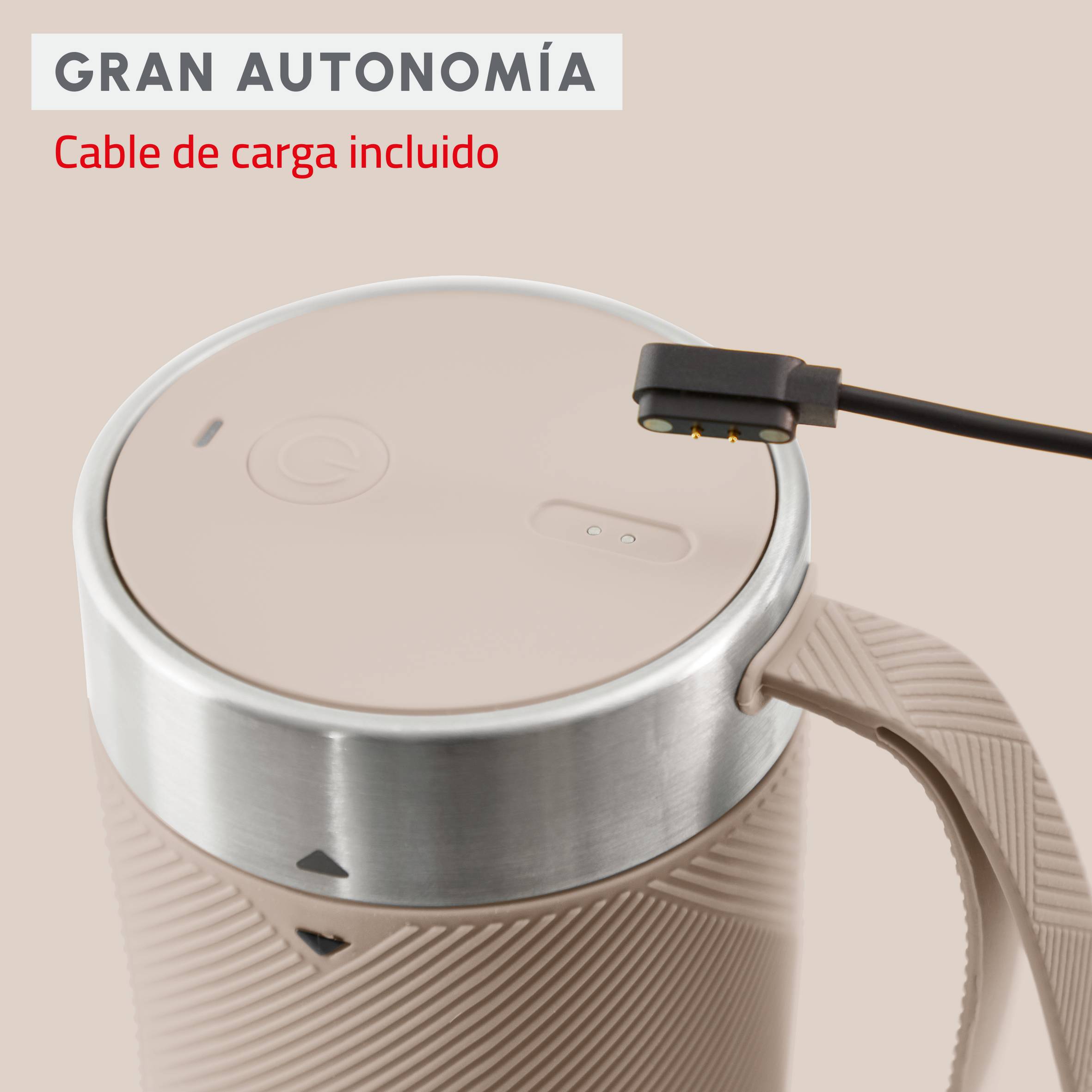 Lightmix, Batidora portátil, 300 ml, Potente, Ligera, Color Arena