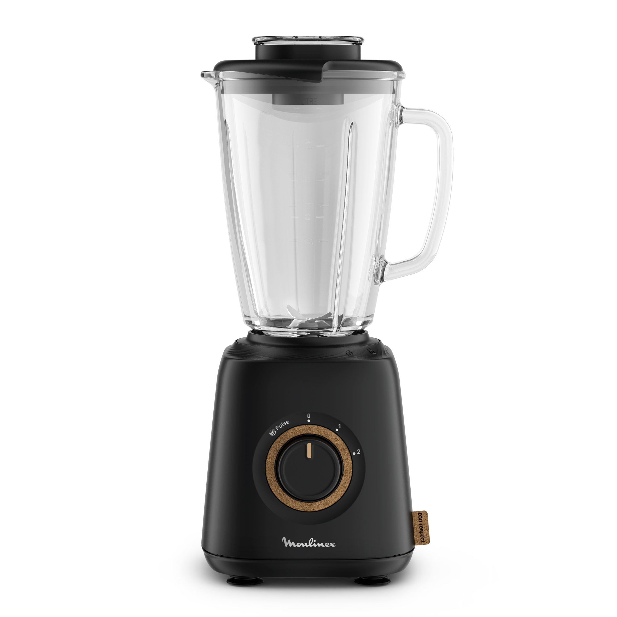 Eco Respect, Batidora de vaso,&nbsp;Diseño ecológico, Materiales reciclables, 1,75L, 4 cuchillas, 800W, Negro