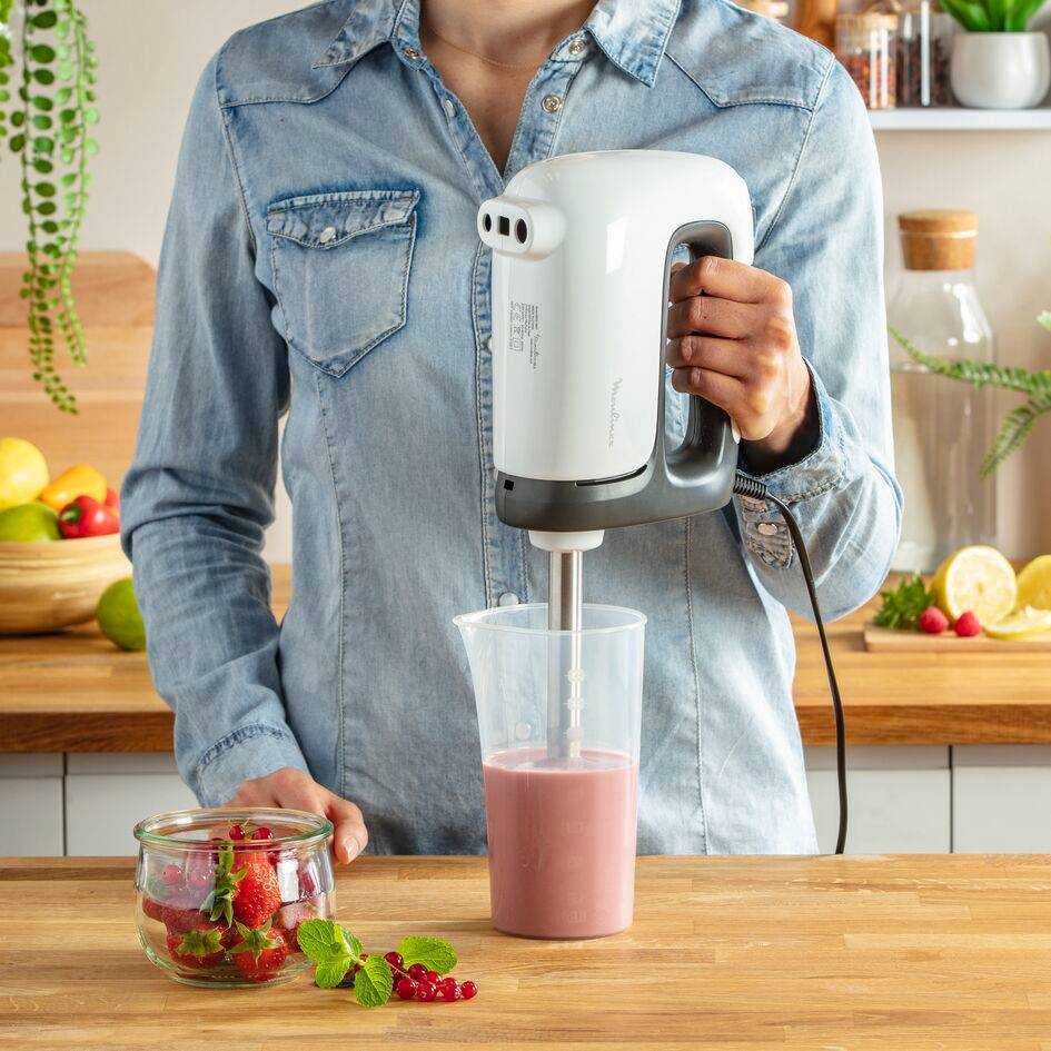 Prep'Mix+, Batidora amasadora, 500 W, 5 velocidades, Ajuste Turbo, 2 varillas y 2 ganchos, Acero Inoxidable