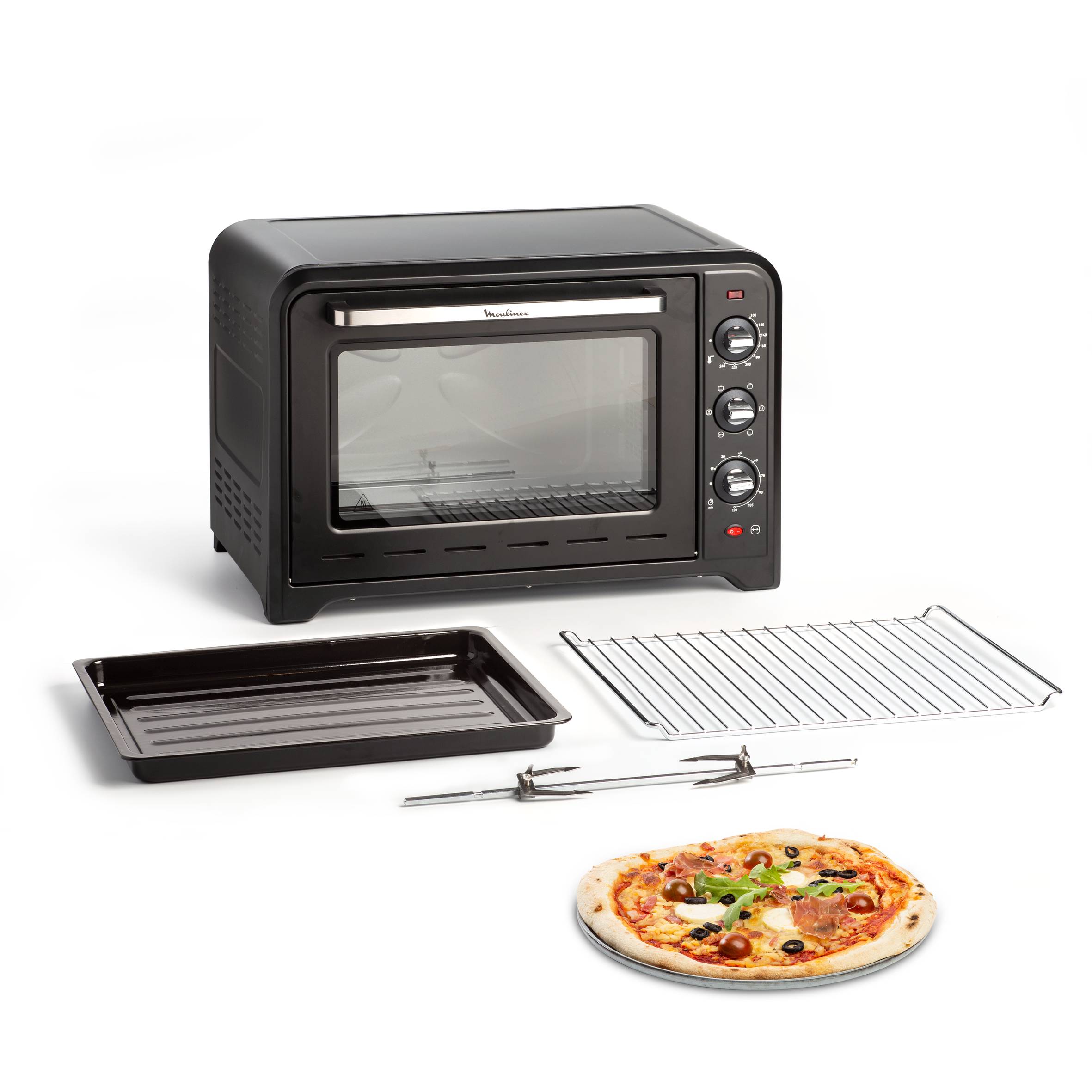 Optimo, Horno de convección, 60 L, 7 Modos de Cocción, Accesorios, Negro