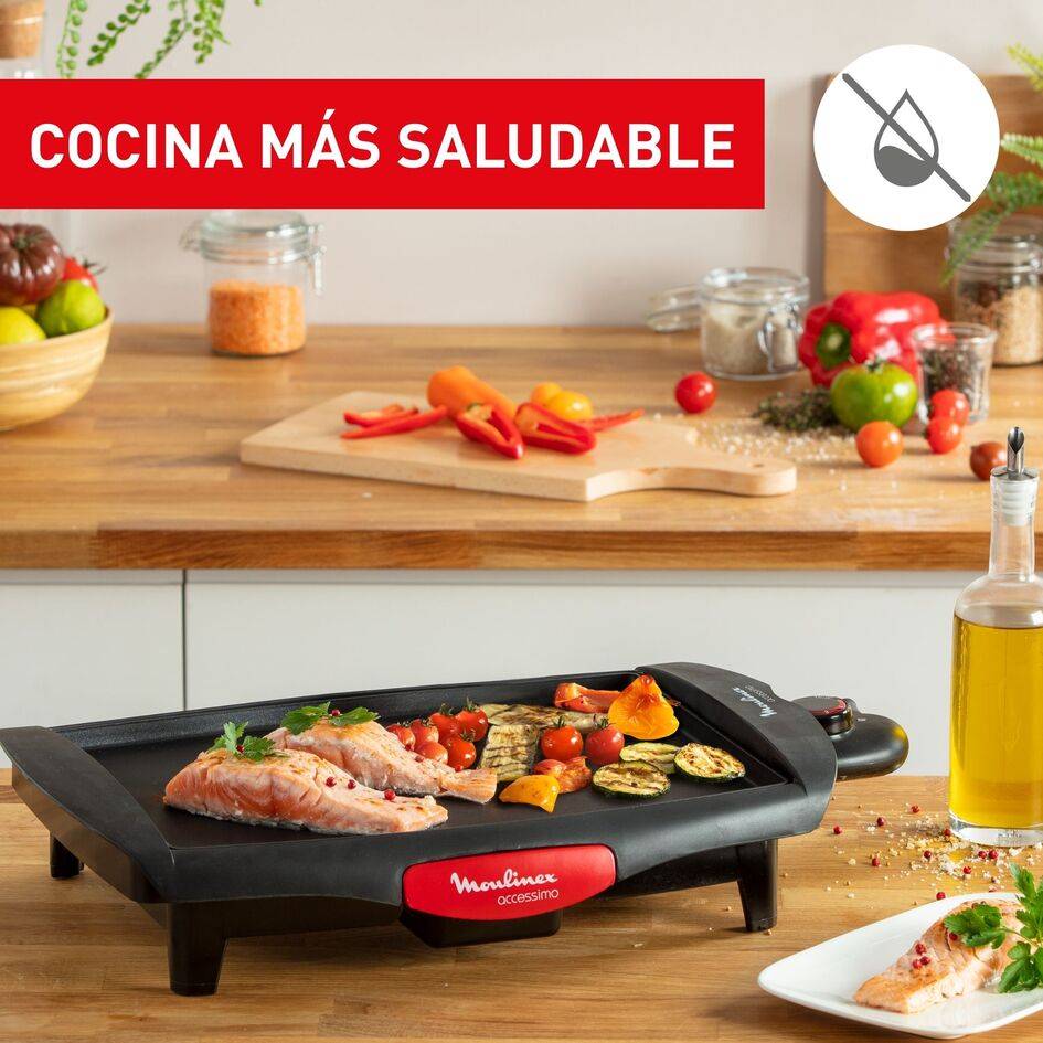 Accessimo, Plancha de interior, 1800 W, Termostato multiposición, Fácil de limpiar, Piezas aptas para lavavajillas