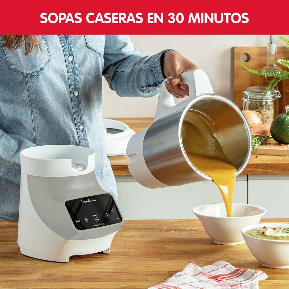 Soup&Plus, Sopera eléctrica, 2 L, 1100 W, Gris
