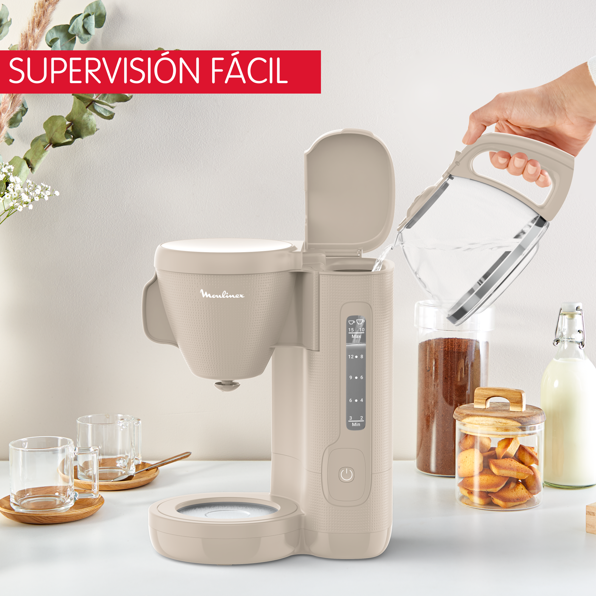 Morning, Cafetera de Filtro, 1,25 L, Beige