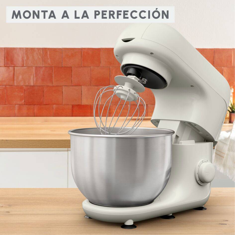 Bake Essential, Robot de repostería, Bol de 4.8&nbsp;L, Kit de repostería, 800&nbsp;W, Crema