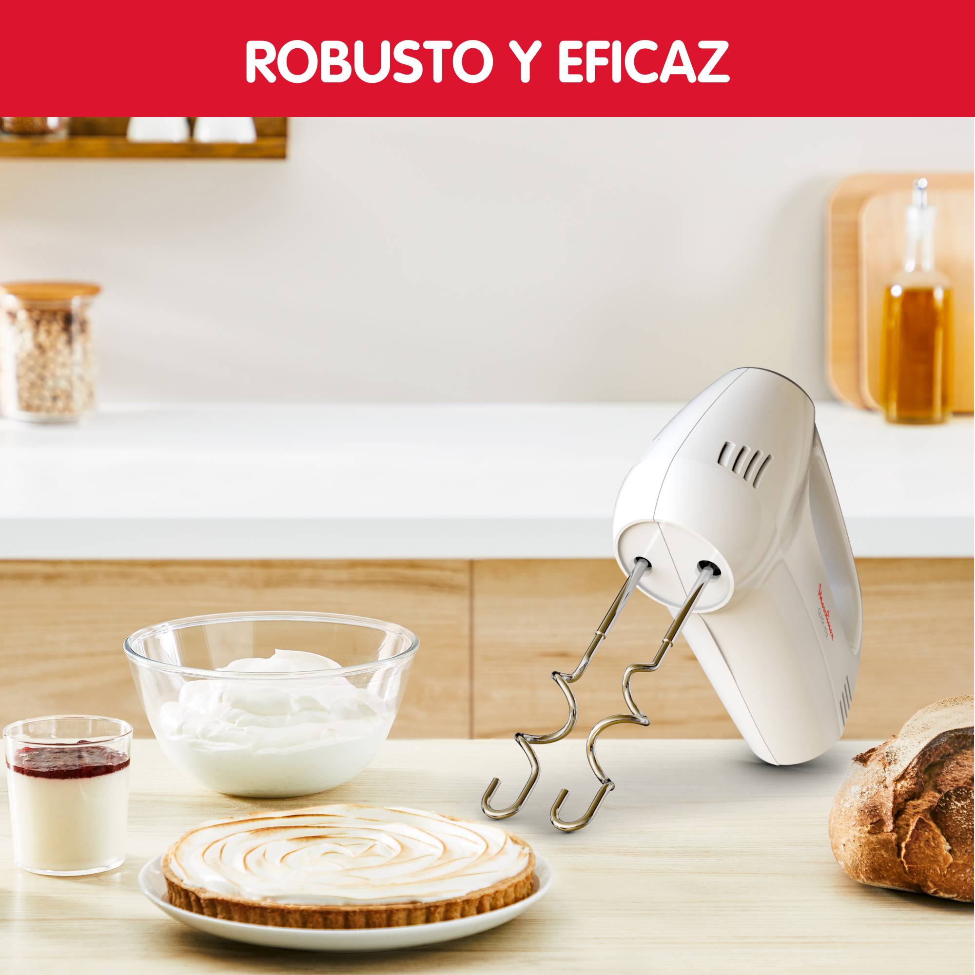 Quickmix, Batidora amasadora, 300 W, 5 velocidades, 2 ganchos de amasar y 2 varillas, Acero inoxidable
