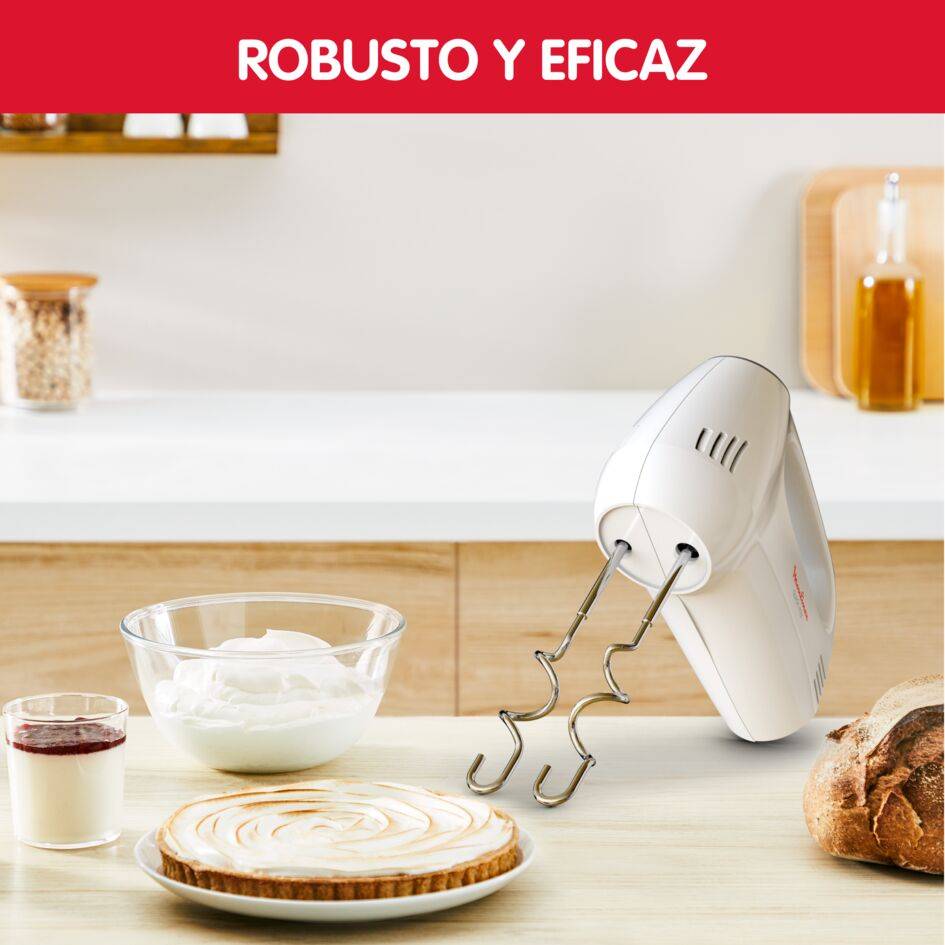 Quickmix, Batidora amasadora, 300 W, 5 velocidades, 2 ganchos de amasar y 2 varillas, Acero inoxidable