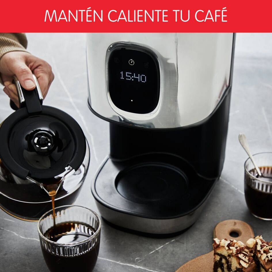 Majestuo Cafetera de Filtro, 10 Tazas, Pantalla Táctil, Blanca