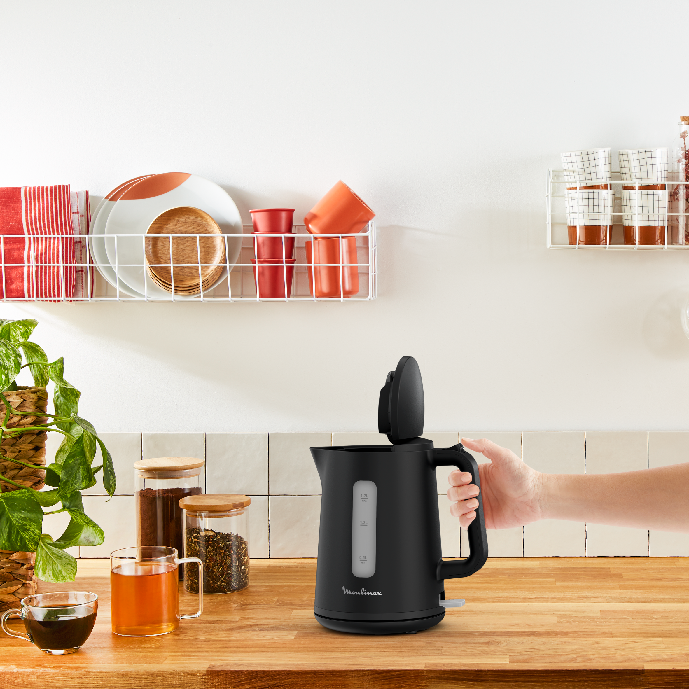 Principio Select, Hervidor eléctrico, 1,7 L, 2400W, Negro