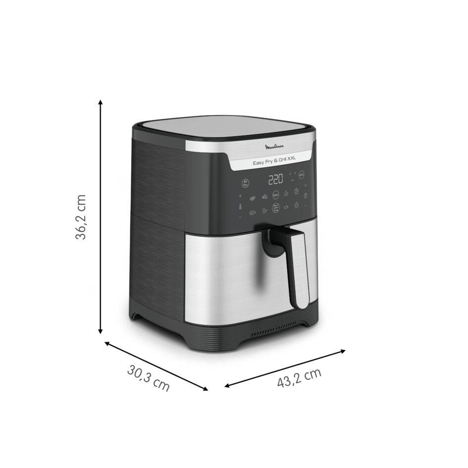 Easy Fry & Grill XXL , Freidora de Aire, 6,5L, Digital, Inox