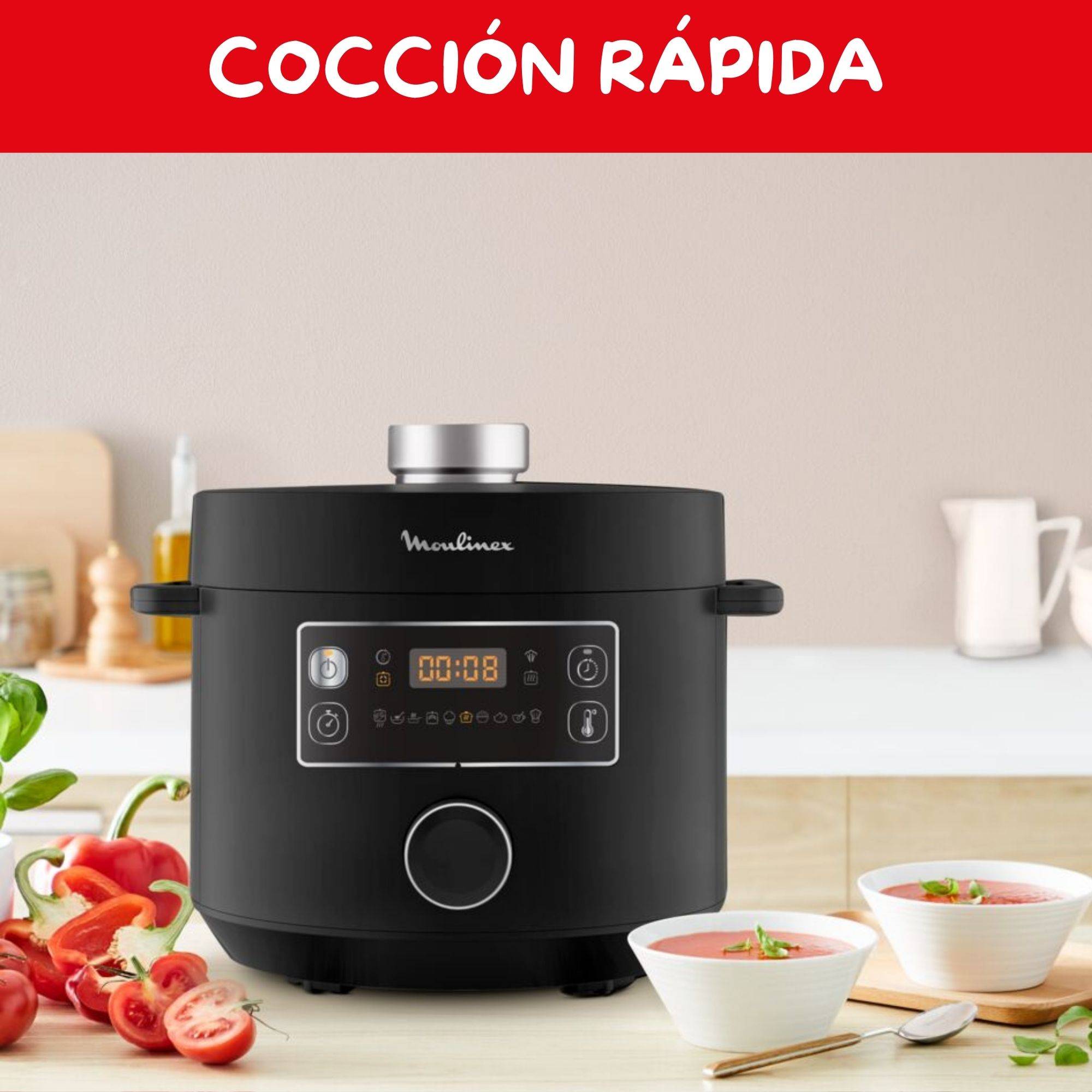 Turbo Cuisine , Olla Programable, 5 L, 10 Programas, Negra