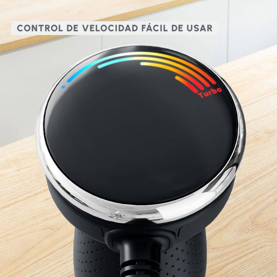  Quickchef+, Batidora de mano, procesador de alimentos 4 en 1, 20 velocidades, Negra