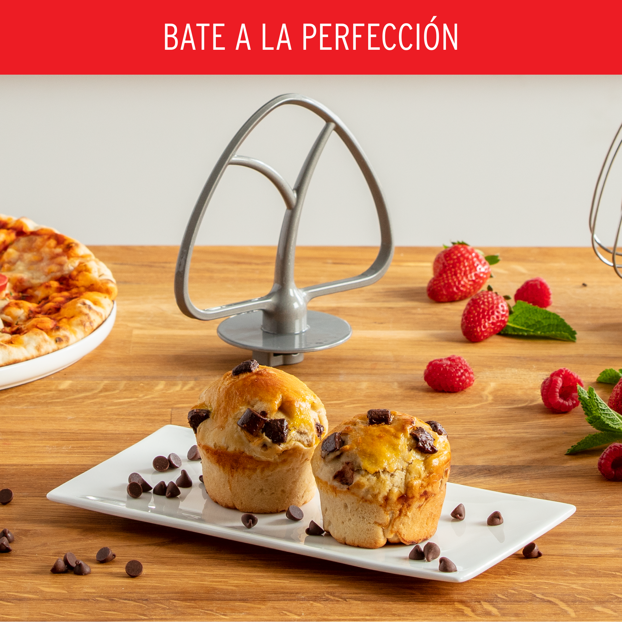 Masterchef Essential, Amasadora, 800 W, Bol de acero inoxidable, 4,8 L, Kit de repostería