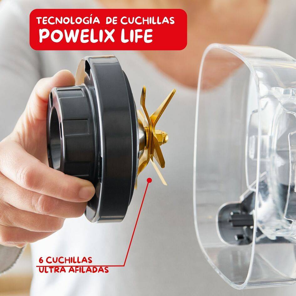 Infiny Mix+, Batidora de Vaso, 1600W, 5 programas, Negra