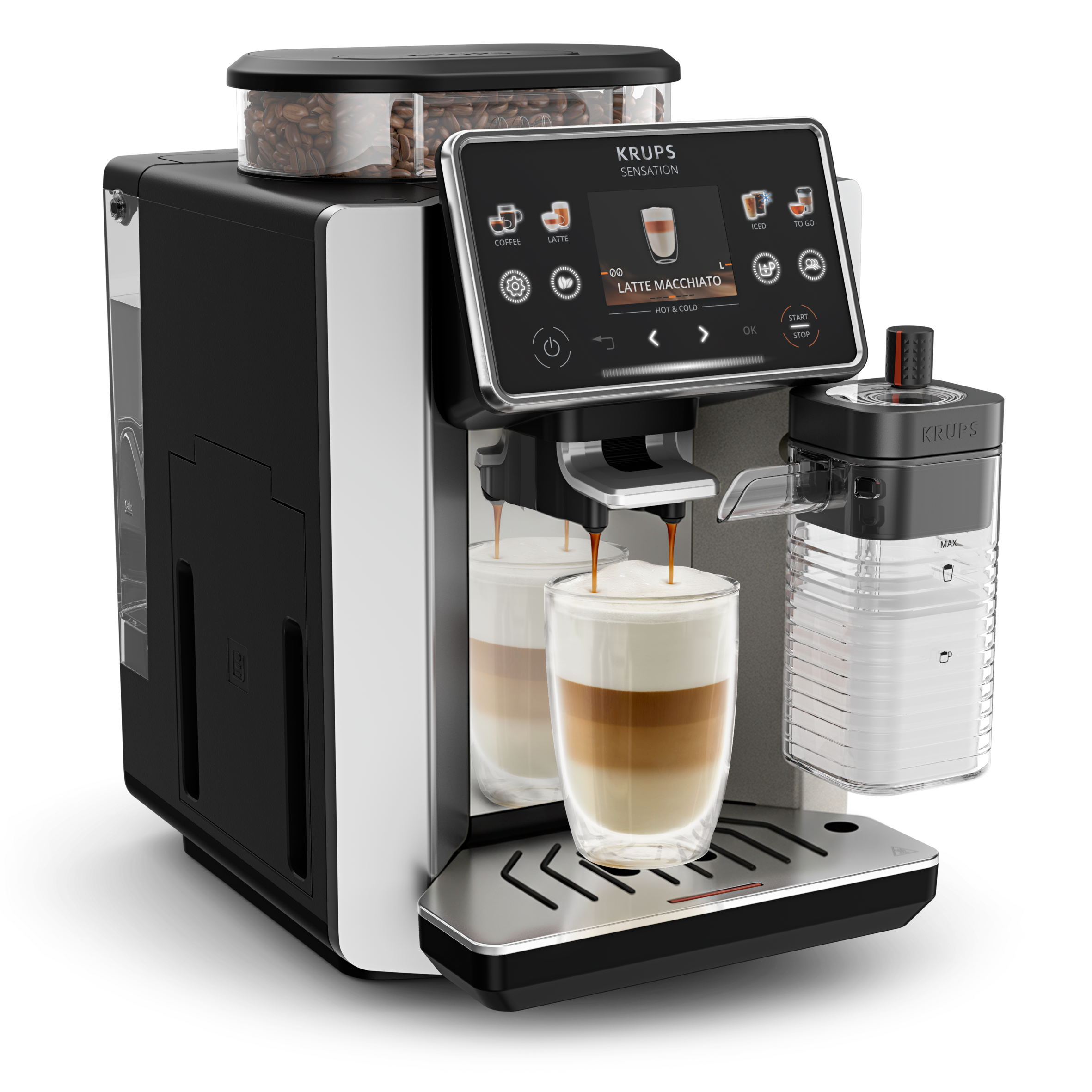 Sensation Elite Hot&Cold, Cafetera Superautomática, 30 Recetas, Jarra de Leche, Milk Maestro, Cold Brew Aroma, Aluminio
