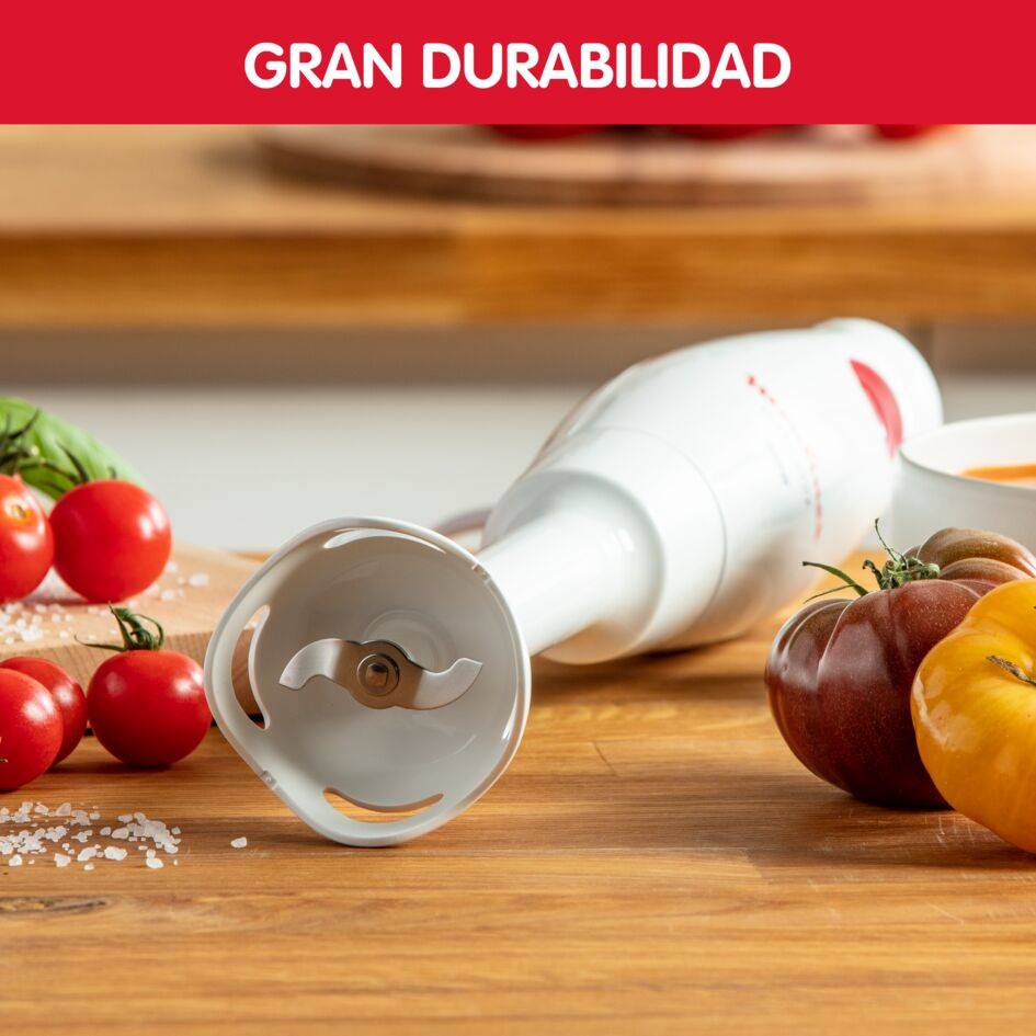 Turbomix, Batidora de mano, 350 W, Cuchillas Zelkrom, Asa ergonómica, Protección antisalpicaduras