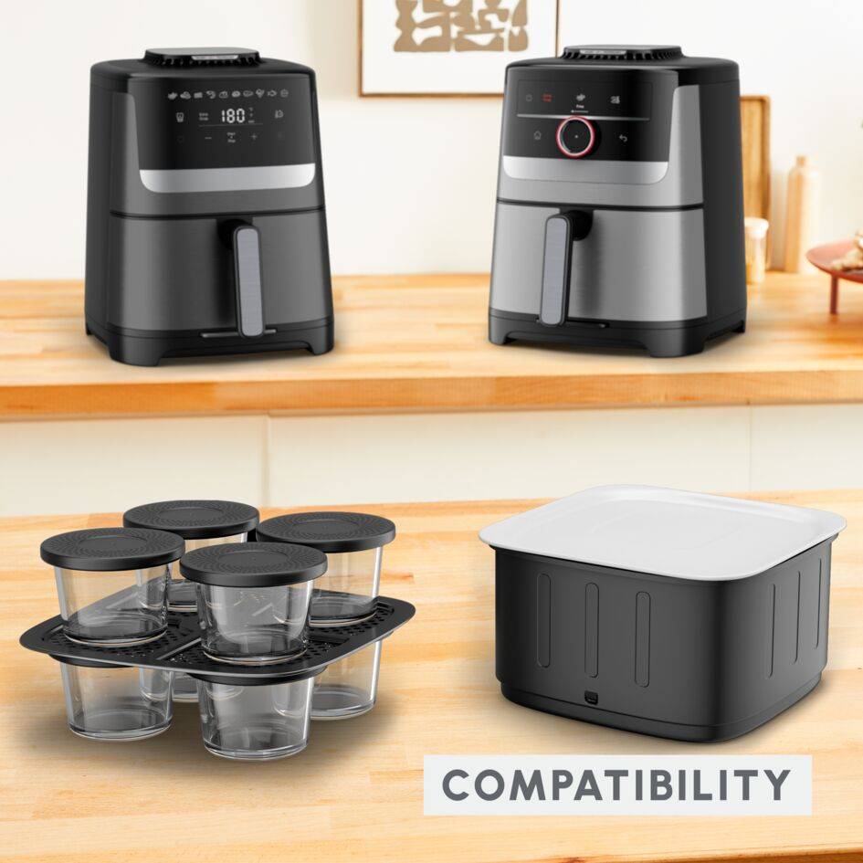 Glass Jars, 8-Piece Set, Easy Fry Silence 5L Air fryer Compatibility