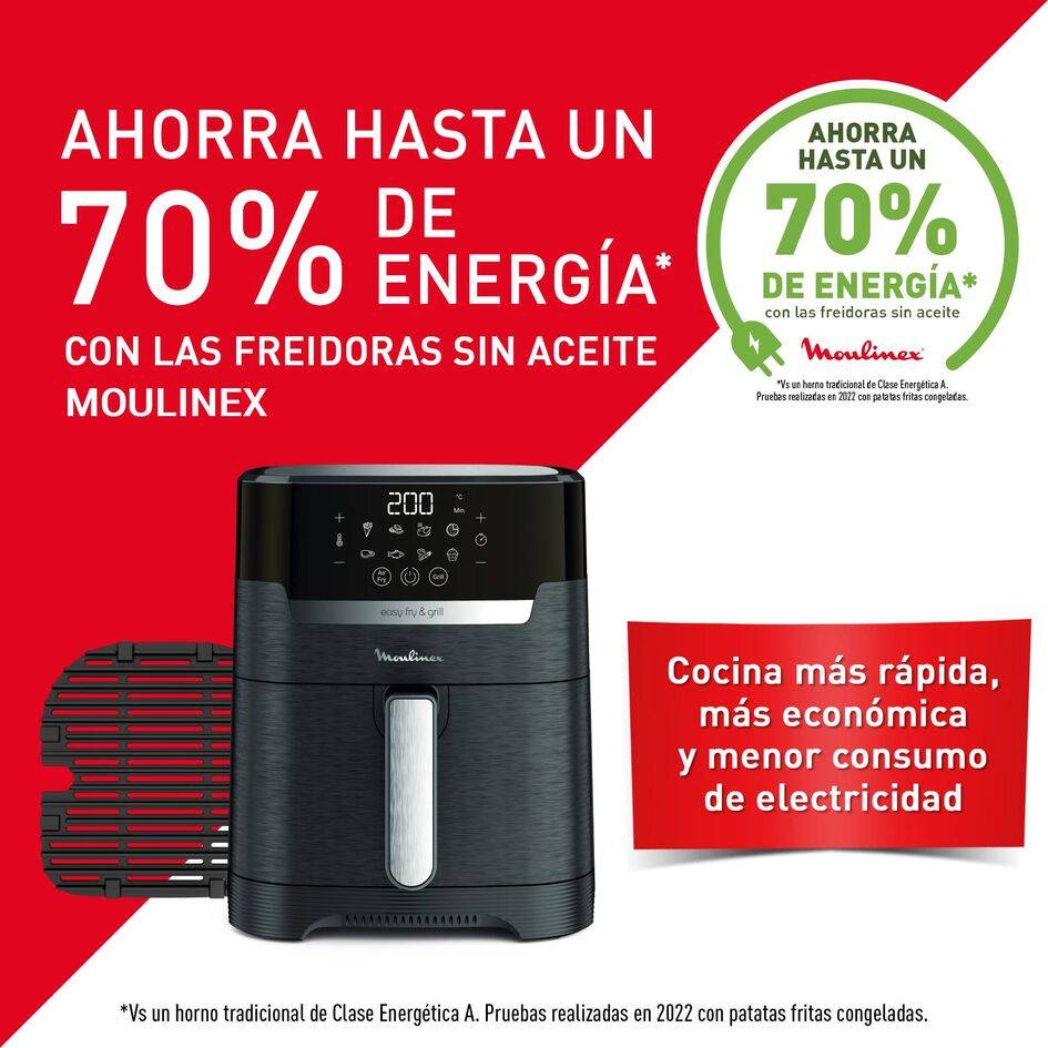 Easy Fry & Grill , Freidora de Aire, 4,6L, Digital, Negra