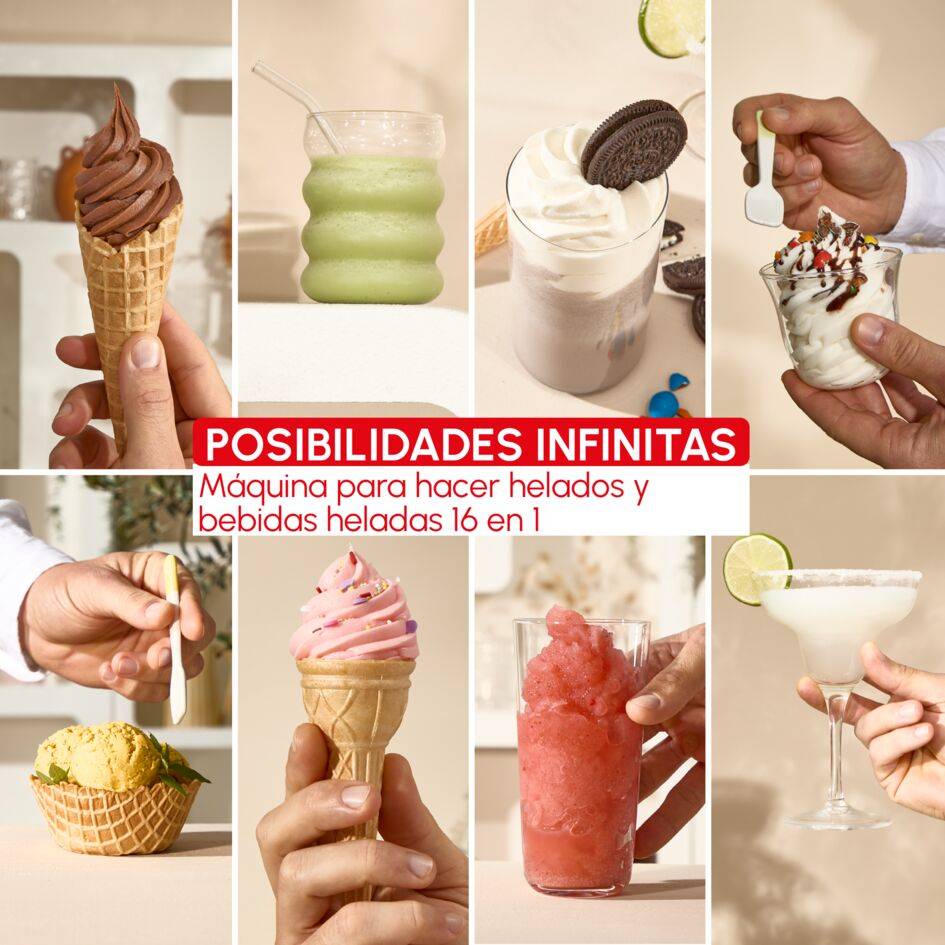 Heladera Freezi, Prepara helados y bebidas heladas al momento, 5 programas automáticos, Silenciosa, 8 raciones, Blanca