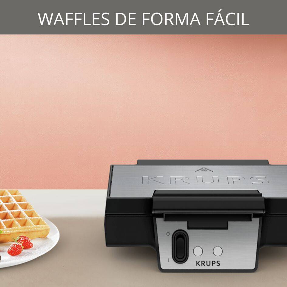 Gofrera, Acero Inoxidable, Revestimiento antiadherente , Temperatura ajustable