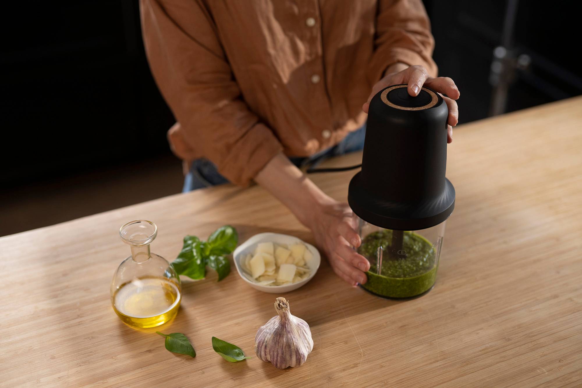 Eco Respect, Picadora, 0,5 L, 500 W, 2 cuchillas,&nbsp;Diseño Ecológico, Materiales reciclables