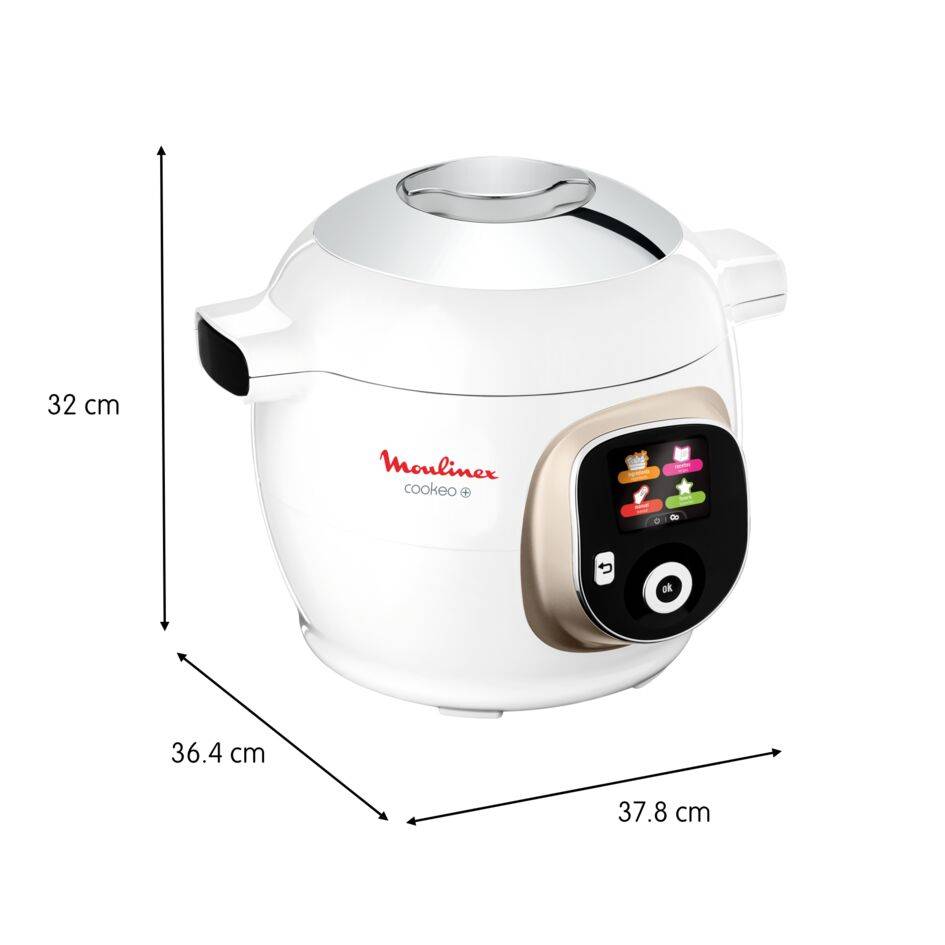 Cookeo+, Olla Programable, 6L, 150 Recetas, Blanco