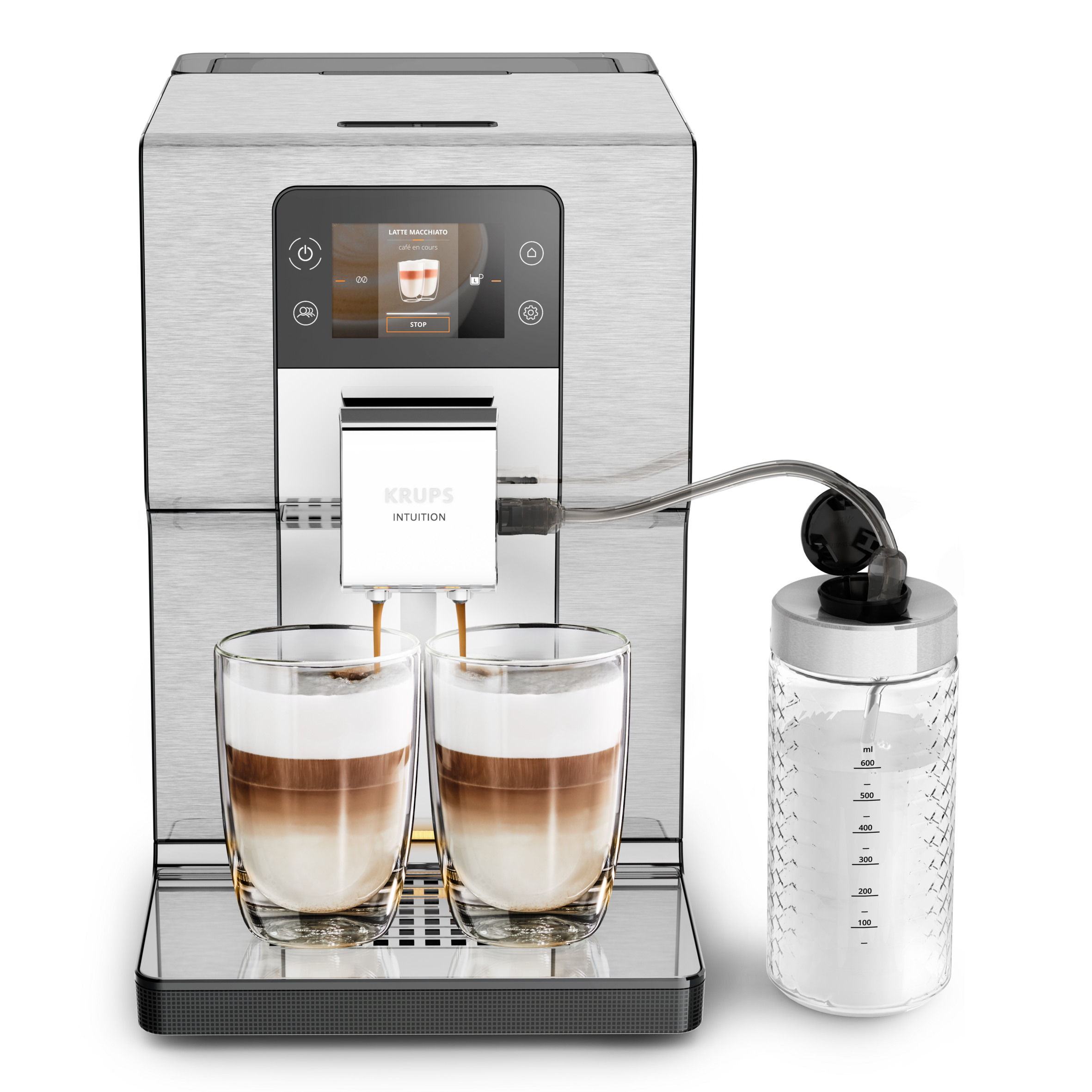 Intuition Experience +, Cafetera Superautomática, Pantalla táctil , 21 recetas calientes y frías, Jarra de leche Tecnología Milk Advance