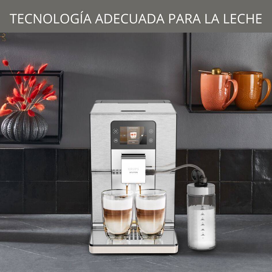 Intuition Experience +, Cafetera superautomática, 21 bebidas, 8 perfiles, Kit de bienvenida, Inox
