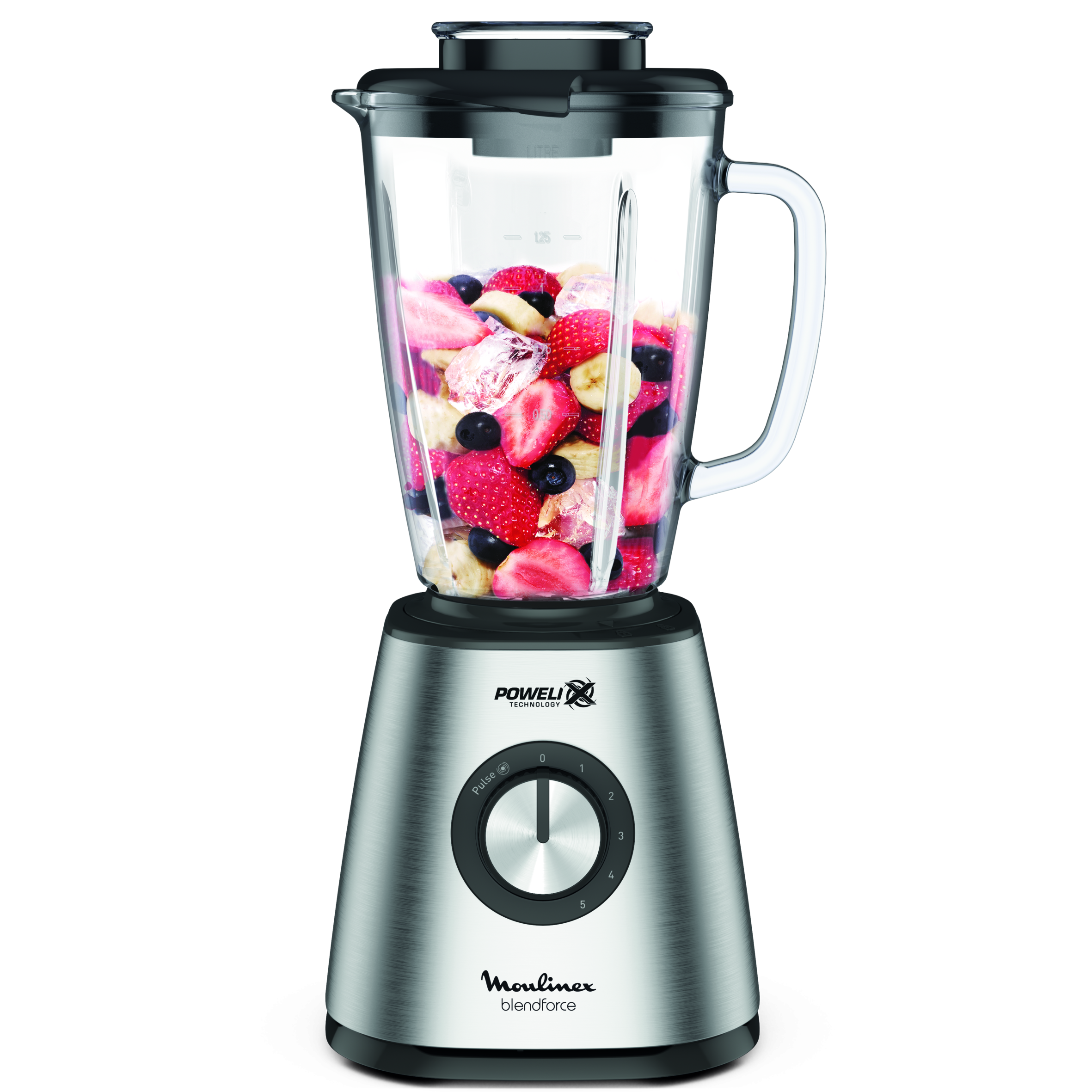 Blendforce, Batidora de vaso, 1,75 L, 800 W,&nbsp;5 velocidades, Función Pulse, 6 cuchillas Powelix, Jarra de Cristal Termorresistente