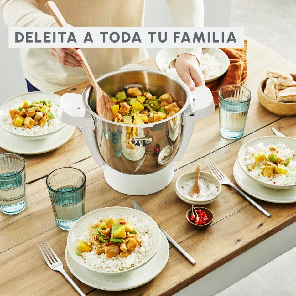 Companion Cooking, Robot de cocina, 12 Programas Automáticos, Modo Manual, 3 L de Capacidad, Blanco