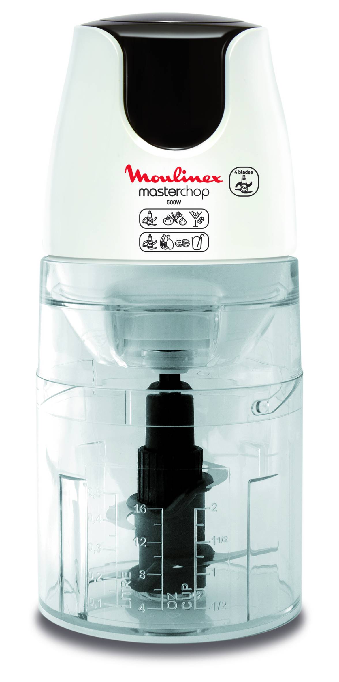 Masterchop XL, Picadora Mini, 500 W, 4 cuchillas, 500 ml, Blanco