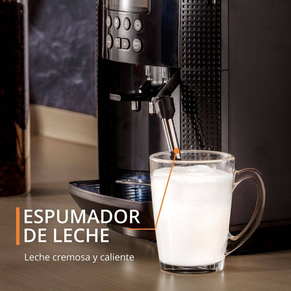 Essential, Cafetera Superautomática, Digital, Espumador de leche, Negra 