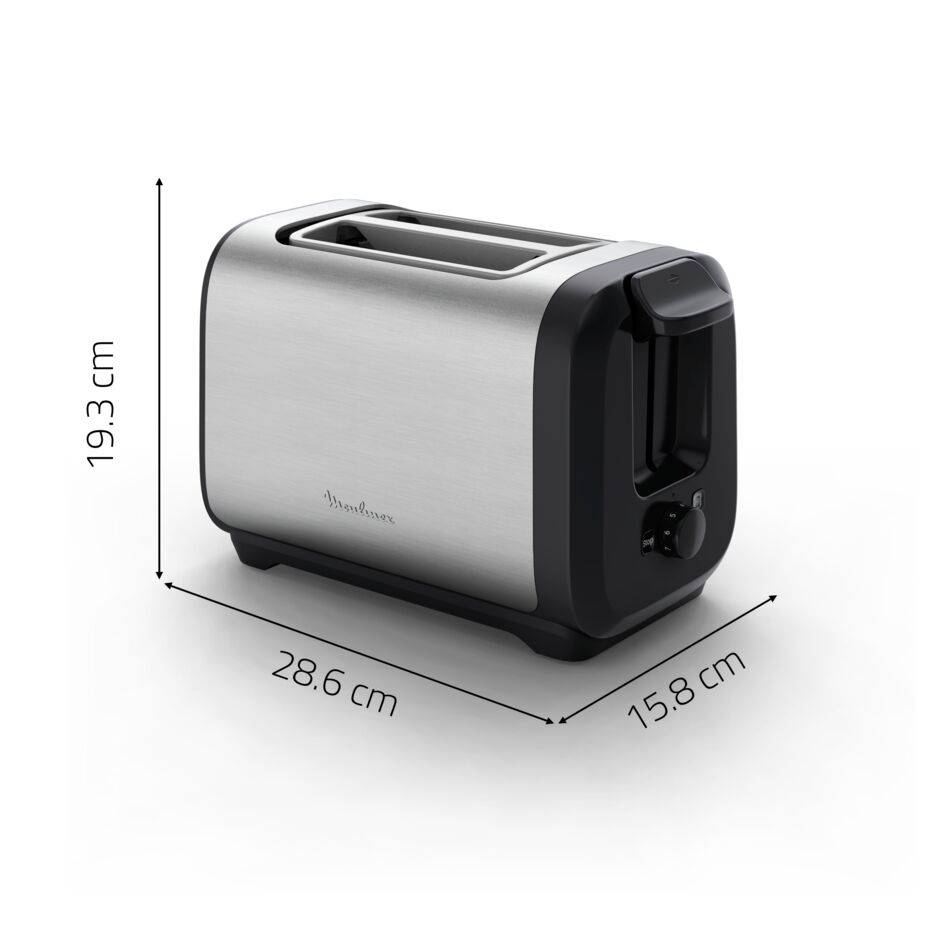 Subito, Tostadora de 2&nbsp;ranuras, Tuesta más rápido, Menor consumo energético, Negro y acero inoxidable