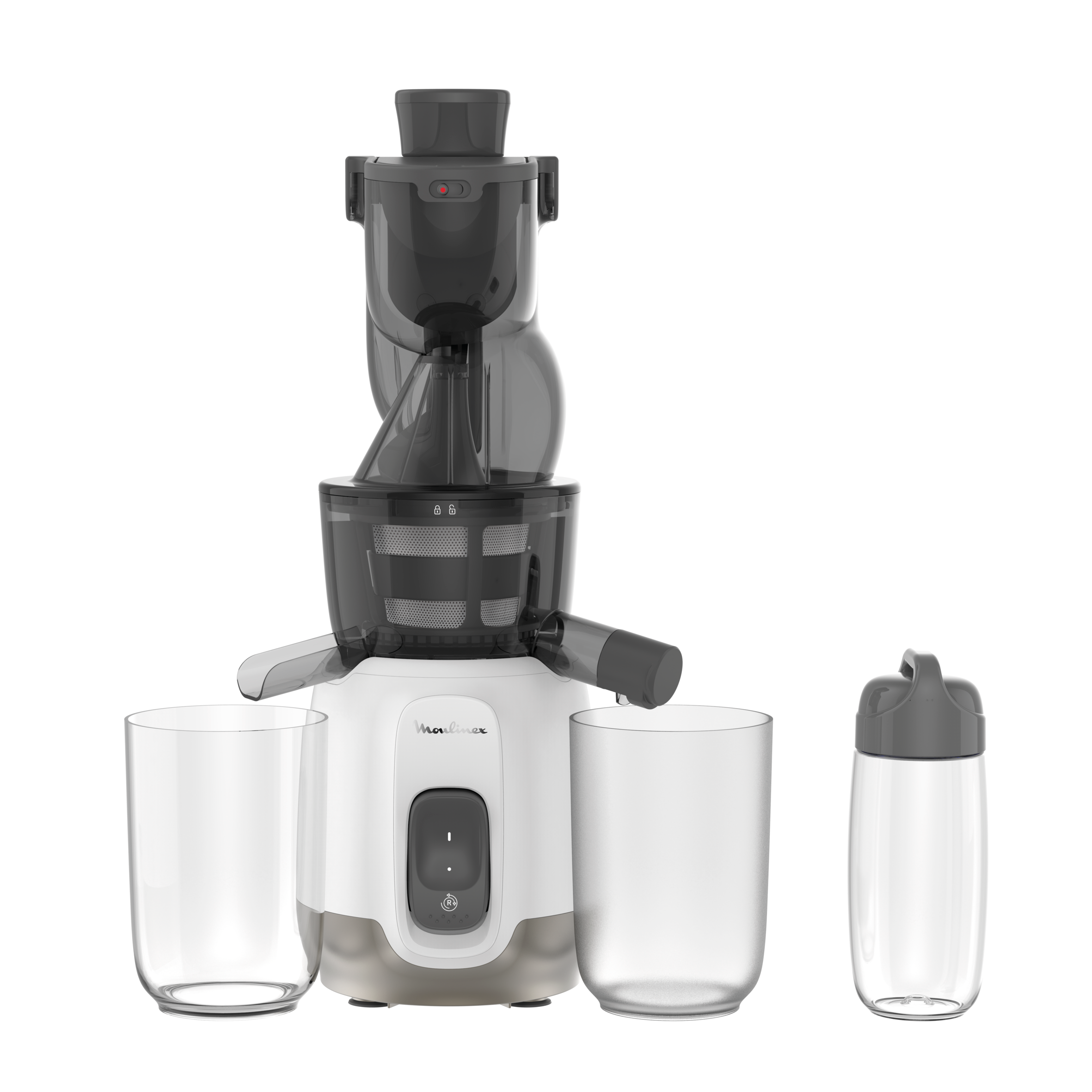  Ultra Juice, Licuadora, Tubo ancho, Autolimpieza, Botella para llevar, Blanco y Negro