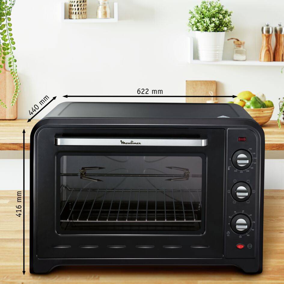 Optimo, Horno de convección, 60 L, 7 modos de cocción, Accesorios, Negro