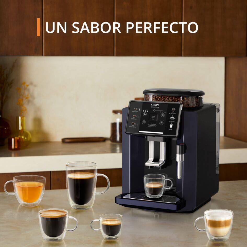 Sensation, Cafetera Superautomática, Panel táctil, 5 recetas automáticas, Espumador de leche