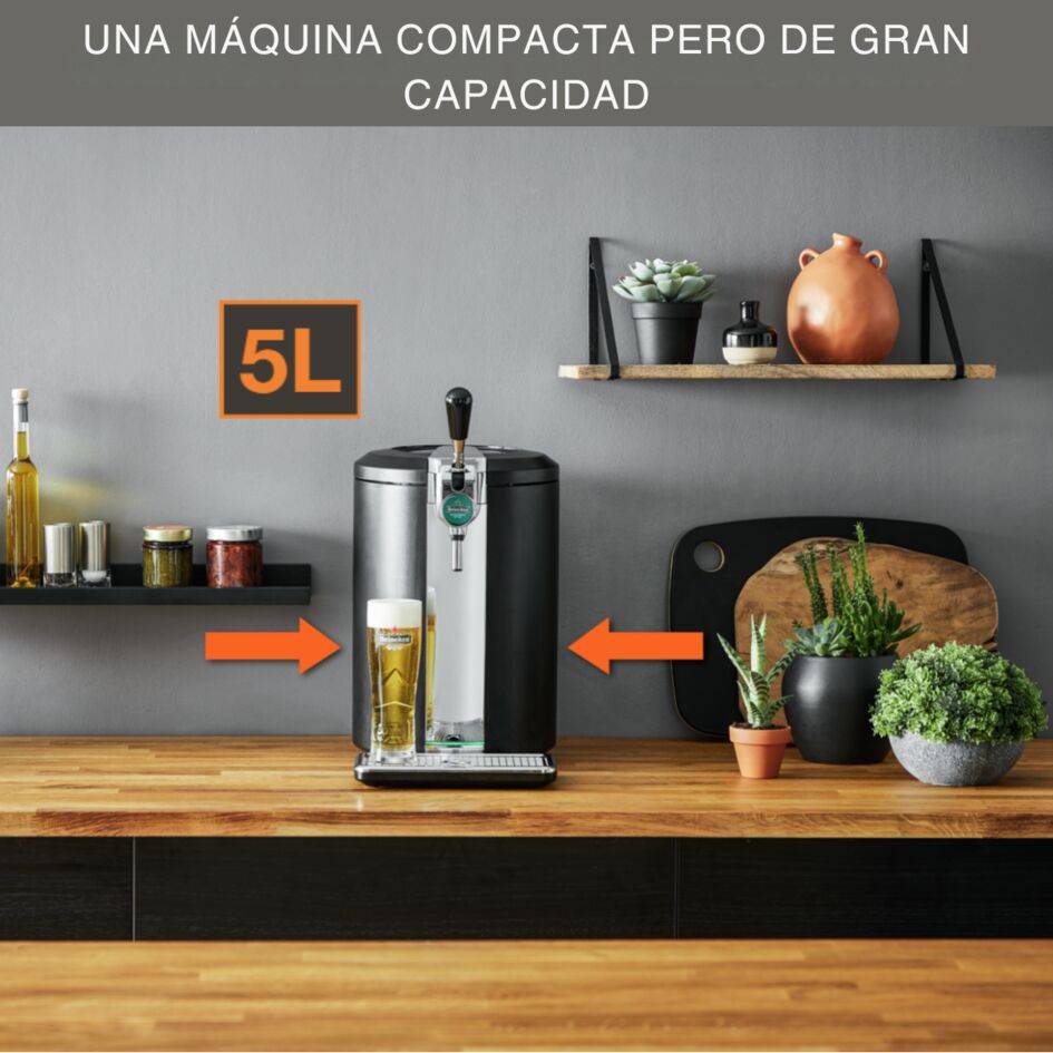 Tirador de cerveza, Barril 5L, 65 W, Compacto