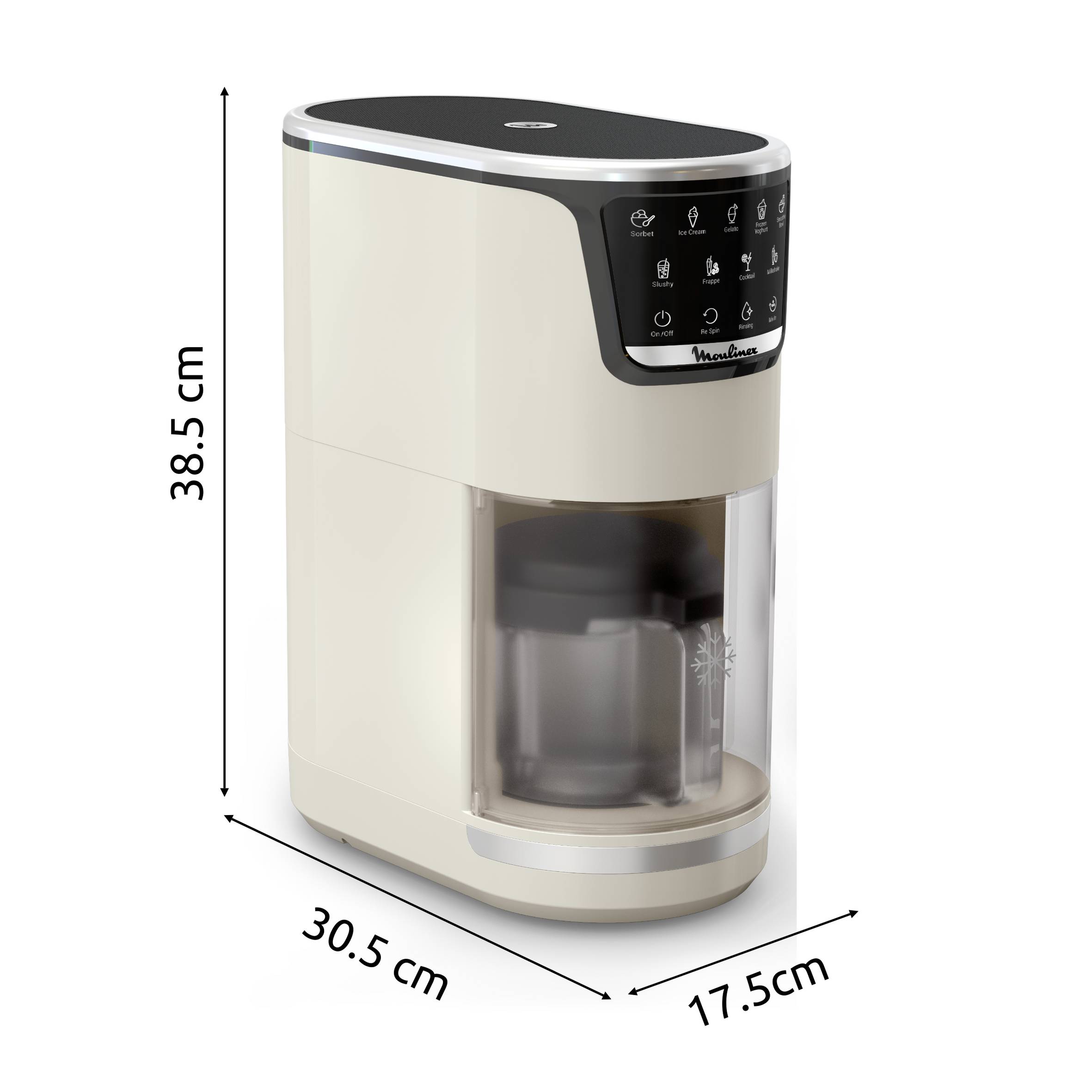 Dolci, Heladera, 9 Programas de Postres Helados,  3 Tarrinas de Tritán, Capacidad Total 1,4 L, Resultados cremosos, Autolimpieza