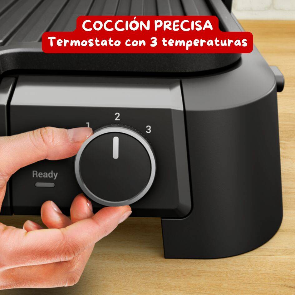 SuperGrill 3in1, Grill, Barbacoa y Horno, 2000 W, Termostato regulable, 3 alturas, Apertura a 180º